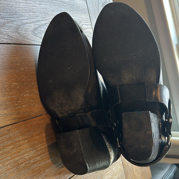 Jeffrey Campbell black orwell harness booties leather short boots moto buckle 8 - Picture 8 of 11